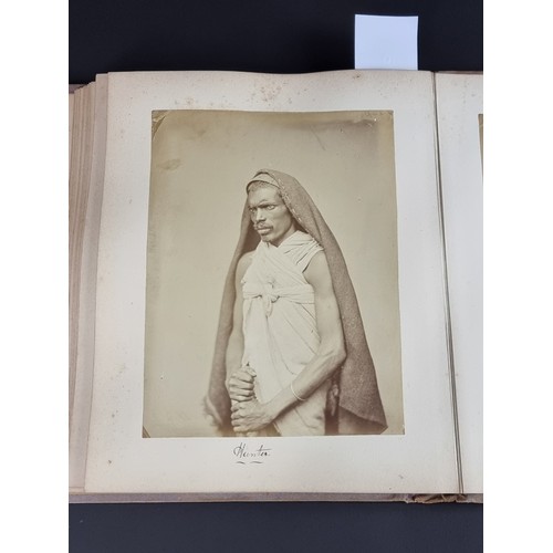 260 - INDIA: PHOTOGRAPH ALBUM: good album of 41 albumen-print photographs of Indian castes and views, circ... 