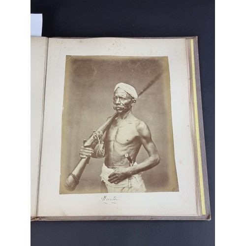 260 - INDIA: PHOTOGRAPH ALBUM: good album of 41 albumen-print photographs of Indian castes and views, circ... 