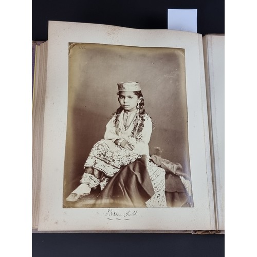 260 - INDIA: PHOTOGRAPH ALBUM: good album of 41 albumen-print photographs of Indian castes and views, circ... 