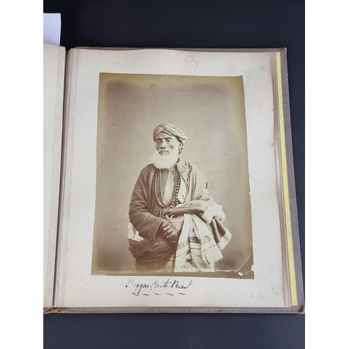 260 - INDIA: PHOTOGRAPH ALBUM: good album of 41 albumen-print photographs of Indian castes and views, circ... 