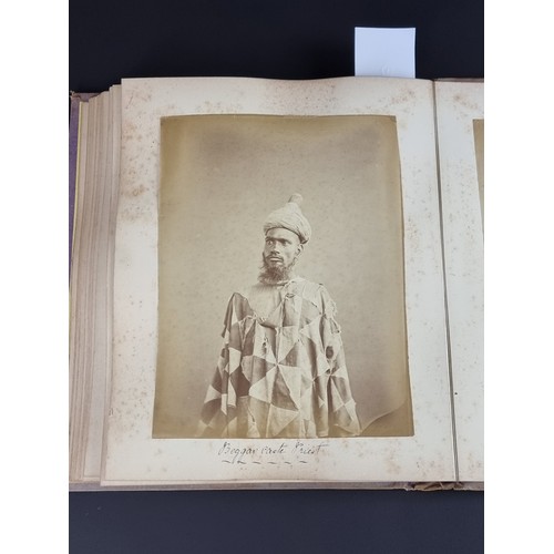 260 - INDIA: PHOTOGRAPH ALBUM: good album of 41 albumen-print photographs of Indian castes and views, circ... 