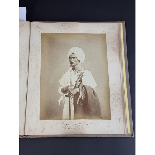 260 - INDIA: PHOTOGRAPH ALBUM: good album of 41 albumen-print photographs of Indian castes and views, circ... 