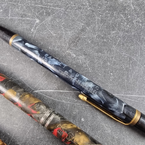 22 - Three vintage Conway Stewart propelling pencils, comprising: a 'Nippy' marbled blue example, (inscri... 
