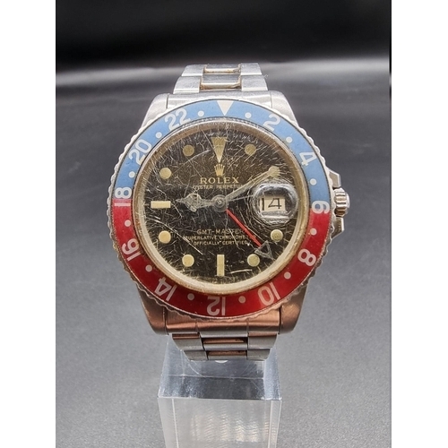 808 - A Rolex 1675 GMT Master 'Pepsi' gilt tropical dial, circa 1966, Serial No.1330810, dial type C, non ... 