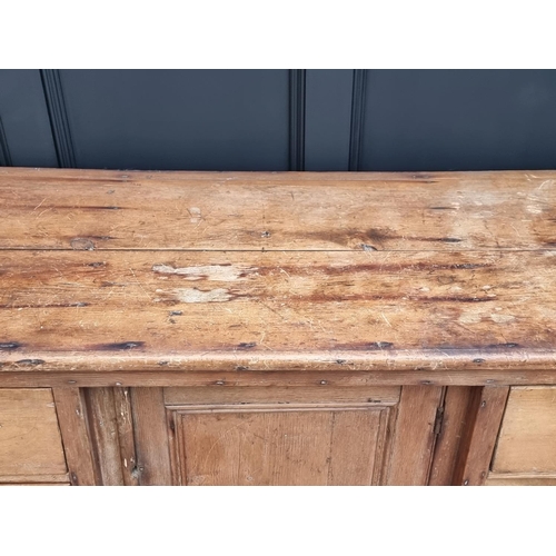 1002 - A Victorian pine dresser base, 182cm wide.