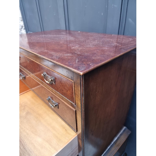 1009 - An 18th century style burr walnut chest on stand, 86cm at widest point.