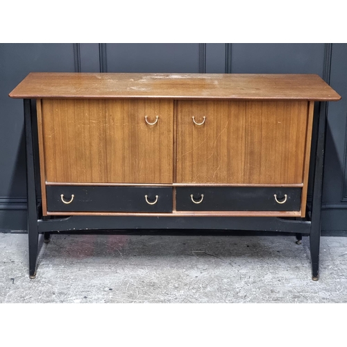 1018 - A mid-century G-Plan 'Librenza' dining suite, comprising: a drop leaf table, 137.5cm; a sideboard, 1... 