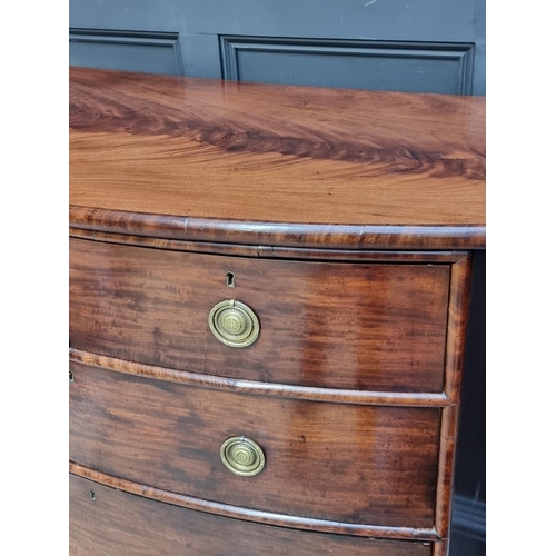 1027 - A Victorian mahogany bowfront chest of drawers, 112.5cm wide.