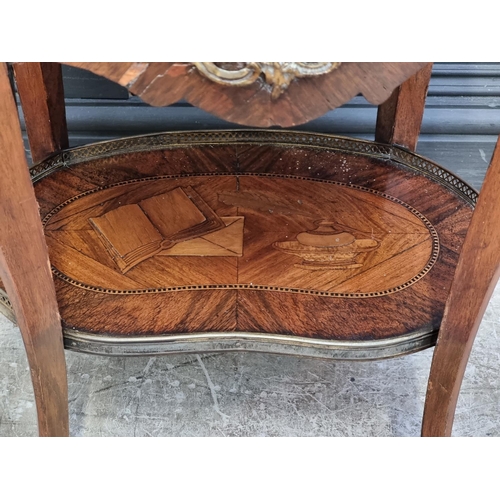 1030 - A Louis XVI style marquetry gueridon, bearing brass plaque inscribed 'Druce & Co,...Baker Street... 