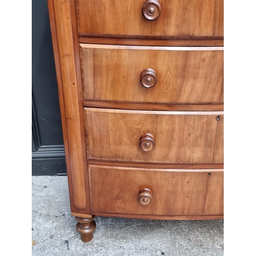 1034 - A Victorian mahogany bowfront chest of drawers, 117cm wide.