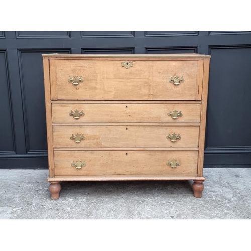 1040 - A 19th century pine secretaire chest, 123.5cm wide.