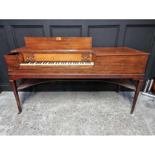 1043 - A George III mahogany and inlaid square piano, by Joseph Kirckman, inscribed 'Piano Forte Maker to H... 