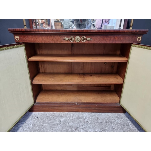 1046 - A pair of Regency mahogany chiffoniers, with brass mounts and grille doors, 122cm wide.... 