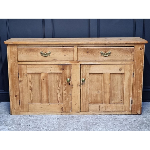 1068 - A Victorian pine side cabinet, 168cm wide.