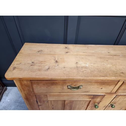 1068 - A Victorian pine side cabinet, 168cm wide.