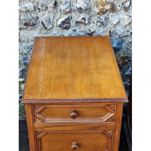 1073 - A pair of oak chests of drawers, (formerly part of a larger item), 44.5cm wide.... 