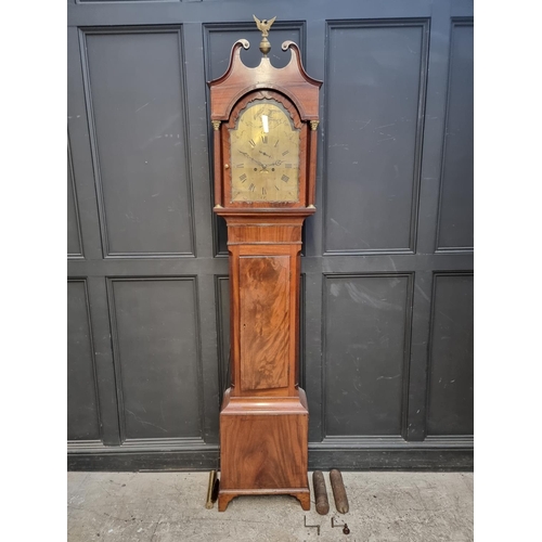 1084 - A George III Welsh mahogany eight day longcase clock, the 12in arched brass dial inscribed 'Thackwel... 