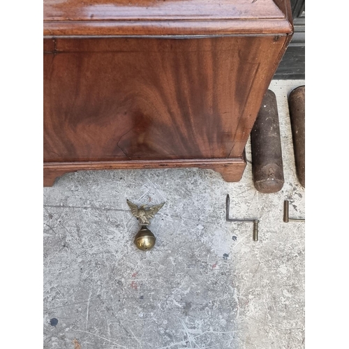 1084 - A George III Welsh mahogany eight day longcase clock, the 12in arched brass dial inscribed 'Thackwel... 