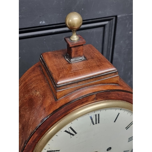 1085 - A Regency mahogany and brass inlaid twin fusee bracket clock, 49.5cm high, with pendulum.... 