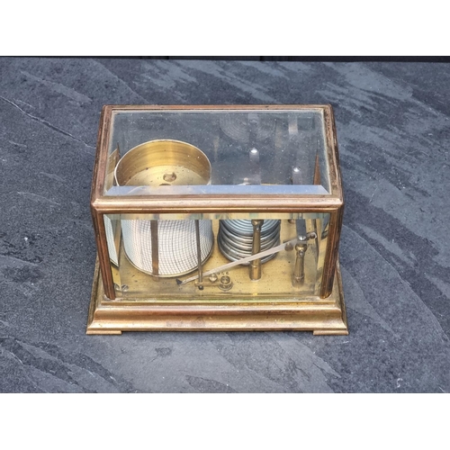 1087 - An unusually small gilt brass barograph, numbered 28946, 19.5cm wide.