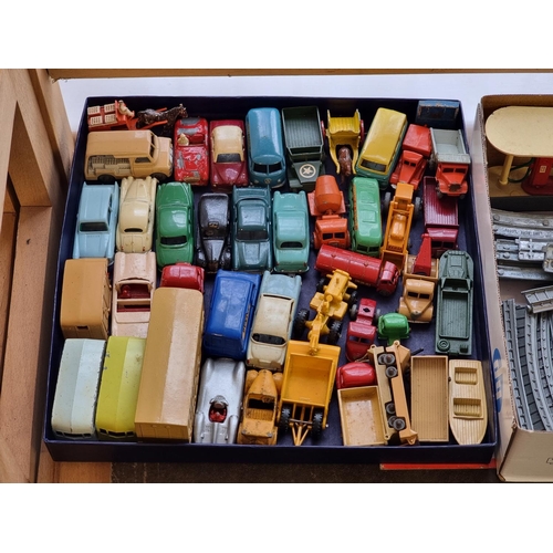 1295 - Vintage toys & pastimes: a tray of Lesney vehicles, to include cars, caravans, commercials and a... 