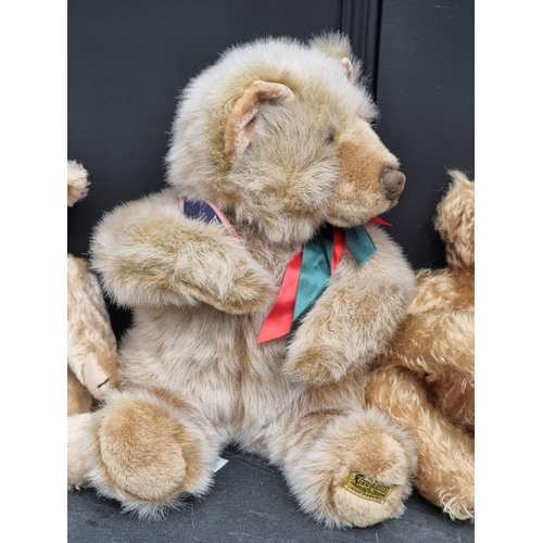 1304 - Steiff: a blond mohair teddy bear Ref: 0201/36, with dustbag; together with a small lion Ref: 1... 