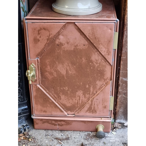 1695 - A vintage copper refrigerator, 63cm high x 42cm wide.