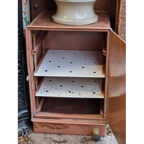 1695 - A vintage copper refrigerator, 63cm high x 42cm wide.