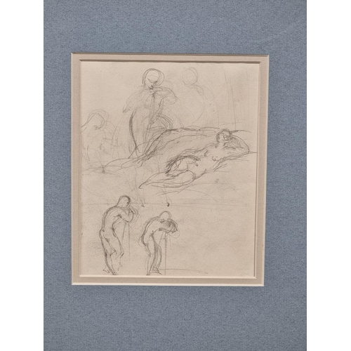 1107 - Manner of Sir Edwin Landseer, a folio of pencil sketches, largest approx 20 x 17cm, each mounted. (1... 