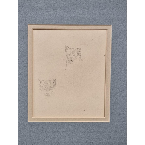 1107 - Manner of Sir Edwin Landseer, a folio of pencil sketches, largest approx 20 x 17cm, each mounted. (1... 