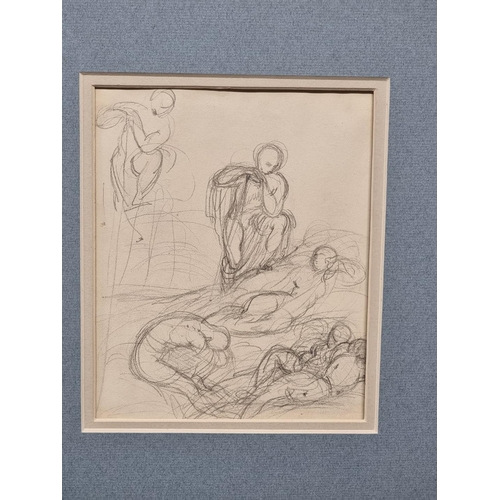 1107 - Manner of Sir Edwin Landseer, a folio of pencil sketches, largest approx 20 x 17cm, each mounted. (1... 