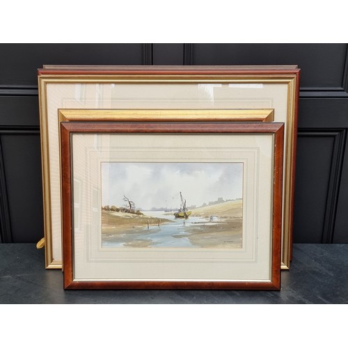 1113 - R Witchard, a group of nine watercolours, to include river scenes, each signed, largest 37 x 55cm. (... 