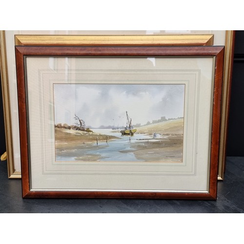 1113 - R Witchard, a group of nine watercolours, to include river scenes, each signed, largest 37 x 55cm. (... 