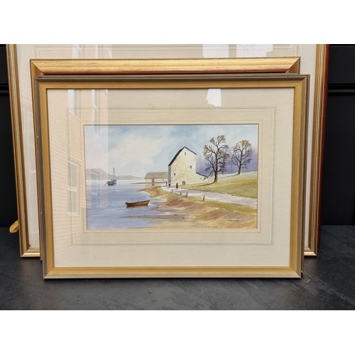 1113 - R Witchard, a group of nine watercolours, to include river scenes, each signed, largest 37 x 55cm. (... 