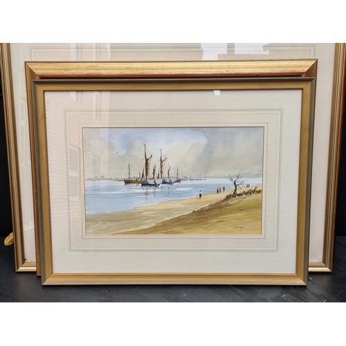 1113 - R Witchard, a group of nine watercolours, to include river scenes, each signed, largest 37 x 55cm. (... 