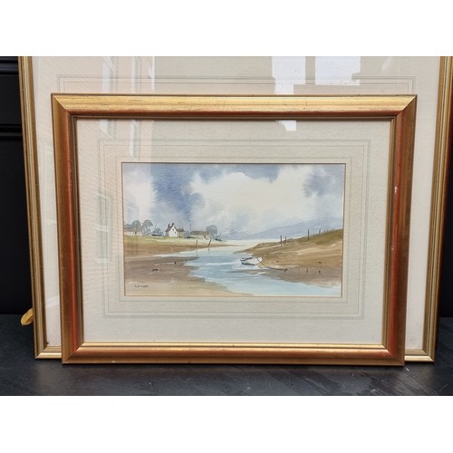 1113 - R Witchard, a group of nine watercolours, to include river scenes, each signed, largest 37 x 55cm. (... 