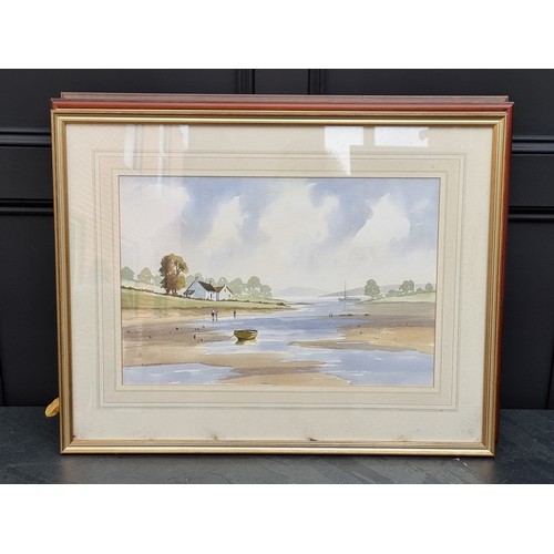 1113 - R Witchard, a group of nine watercolours, to include river scenes, each signed, largest 37 x 55cm. (... 