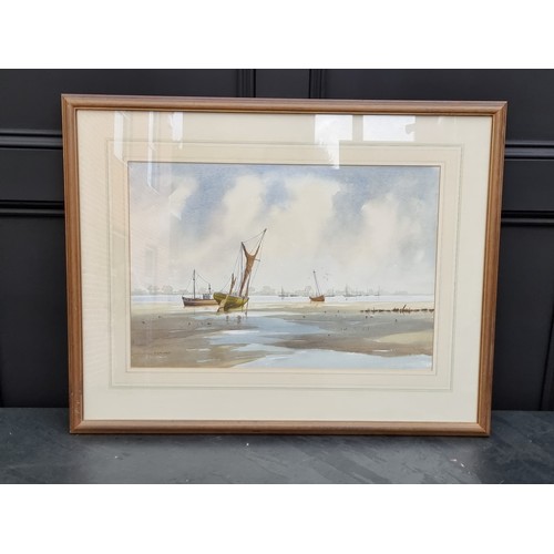 1113 - R Witchard, a group of nine watercolours, to include river scenes, each signed, largest 37 x 55cm. (... 