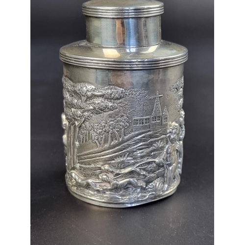 31 - A Victorian silver tea caddy, by William Aitken, Chester 1898, 9.5cm high, 115g.