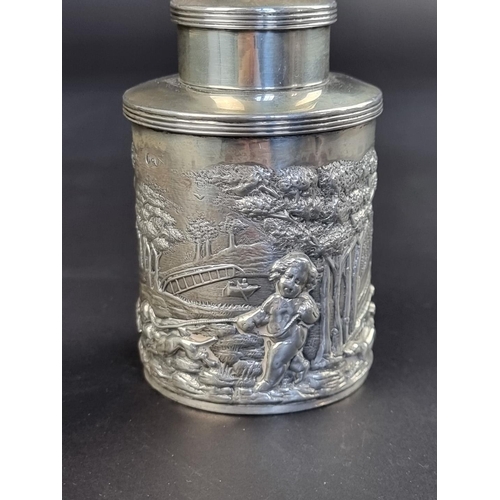 31 - A Victorian silver tea caddy, by William Aitken, Chester 1898, 9.5cm high, 115g.