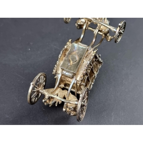 34 - A miniature silver model of The Gold State Coach, by TK & S, Birmingham 1977, 78mm long, 73.3g.... 