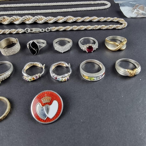 468 - A quantity of silver and white metal jewellery, mostly stamped '925'.