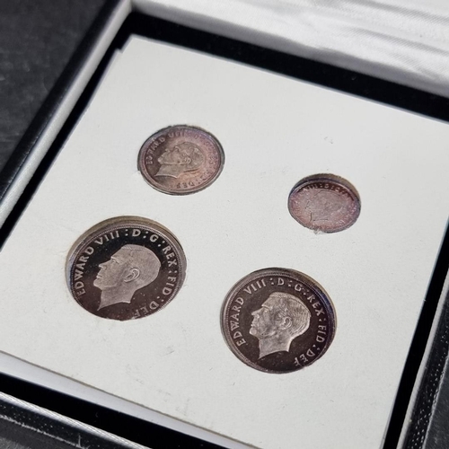 526 - Coins: an Edward VIII new strike Maundy Set, by The London Mint Office, with CoA.