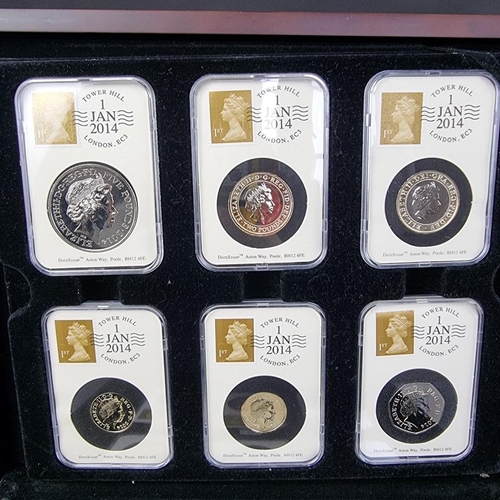 544 - Coins: a 2014 Datestamp UK Specimen Year Set, containing twelve coins from 1p to £5, with booklet, c... 