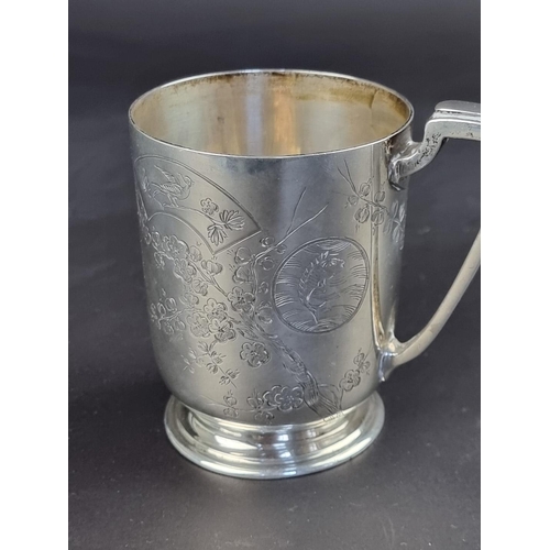 7 - A Victorian silver Christening mug, by Walter & John Barnard, London 1881, height to handle 10cm... 