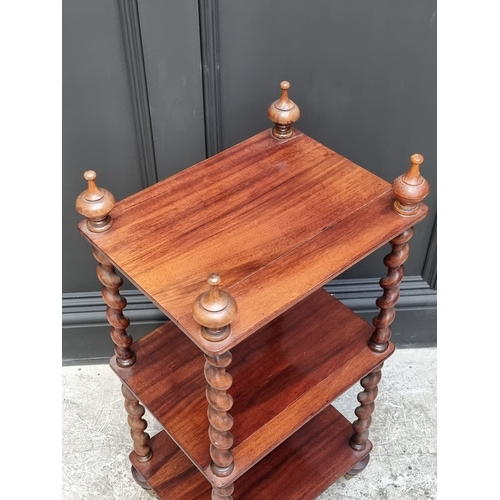 1000 - A small mahogany three-tier whatnot, 80.5cm high x 37cm wide.