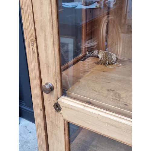 1009 - A 19th century continental pine display cabinet, 102cm wide.