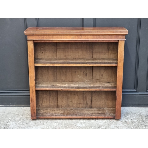 1012 - A Victorian walnut open bookcase, 96cm wide.