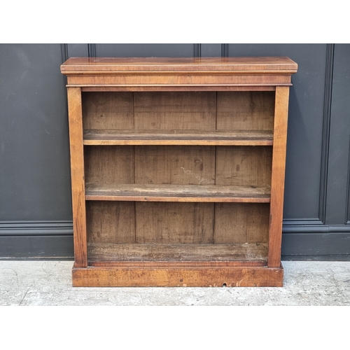 1012 - A Victorian walnut open bookcase, 96cm wide.