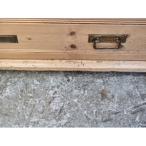 1020 - A 19th century continental pine chest of drawers, 104cm wide.